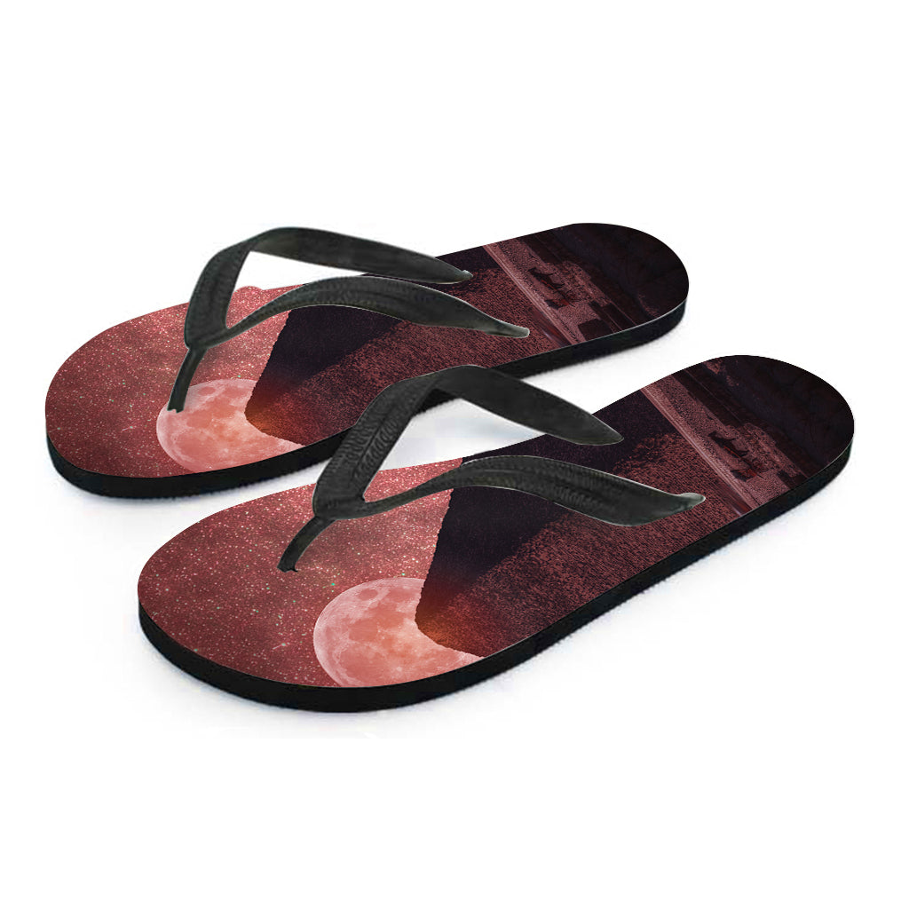 Bloody Moon Pyramid Hawaiian Outfit with Matching Flip Flops - 2