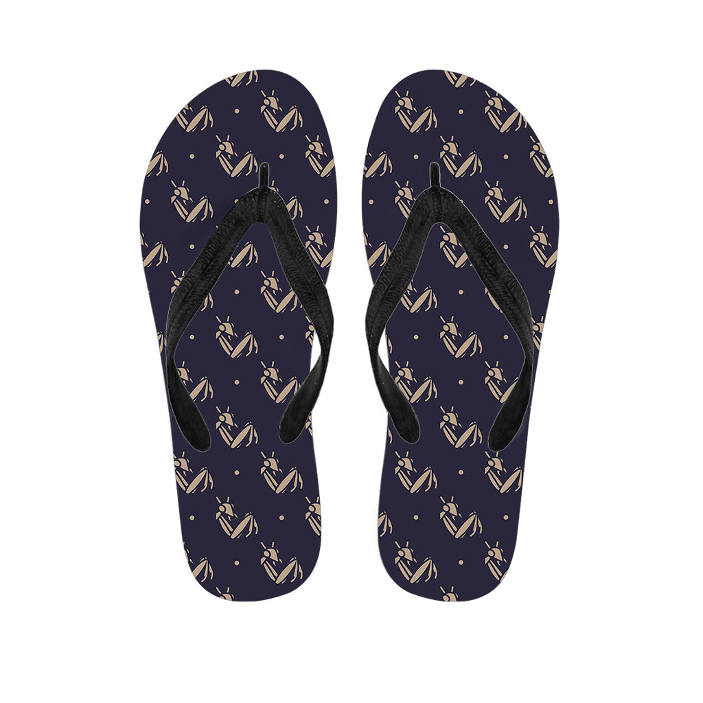 Blue and Beige Mantis Pattern Hawaiian Flip Flops - Embrace Island Style - 1