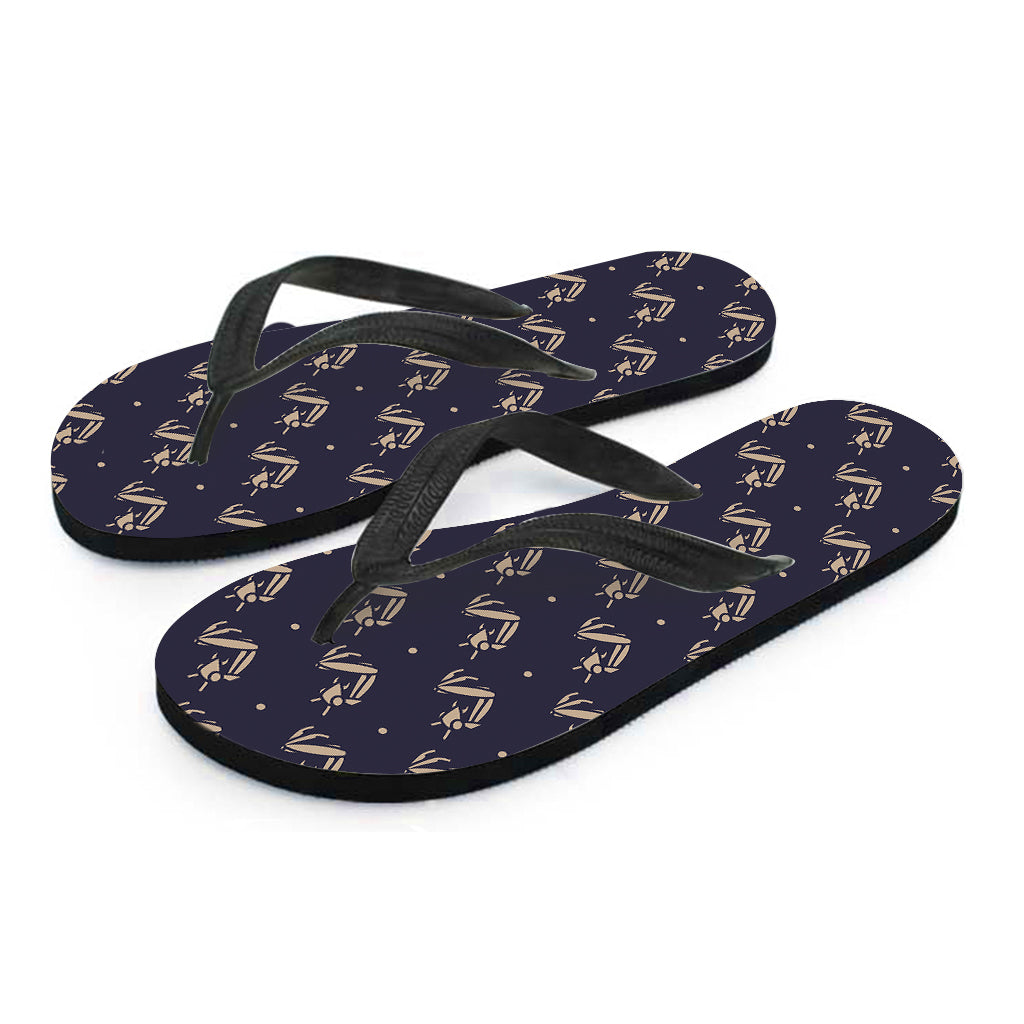 Blue and Beige Mantis Pattern Hawaiian Flip Flops - Embrace Island Style - 2