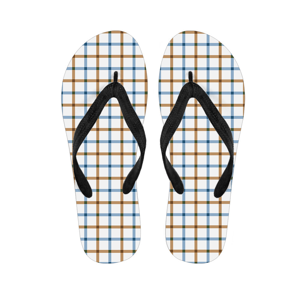Blue and Brown Tattersall Hawaiian Flip Flops: The Perfect Addition to Your Island Outfit - 1