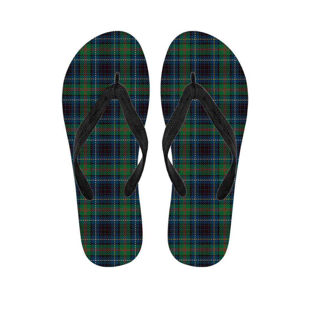 Blue and Green Tartan Pattern Hawaiian Flip Flops: Step into Island Style! - 1