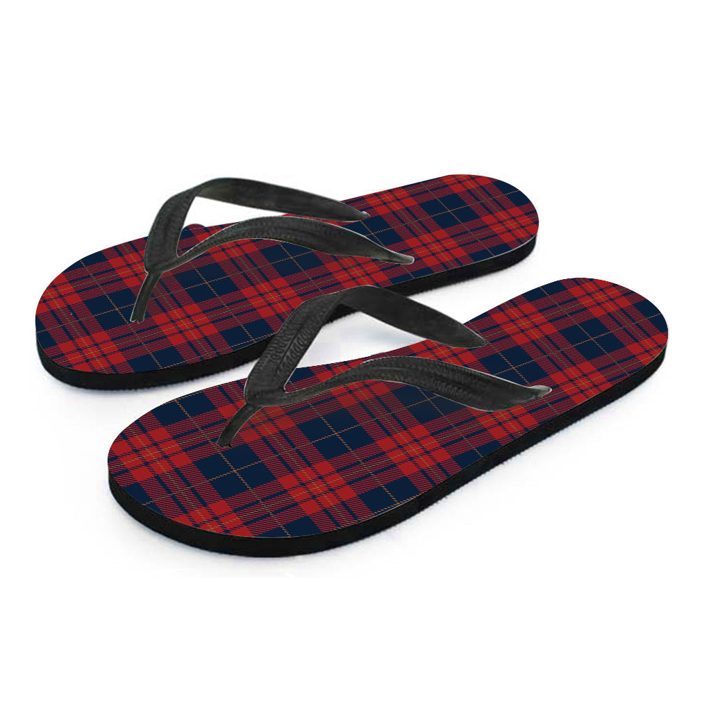 Blue and Red Tartan Pattern Hawaiian Flip Flops: The Perfect Addition to Your Aloha Attire - 2