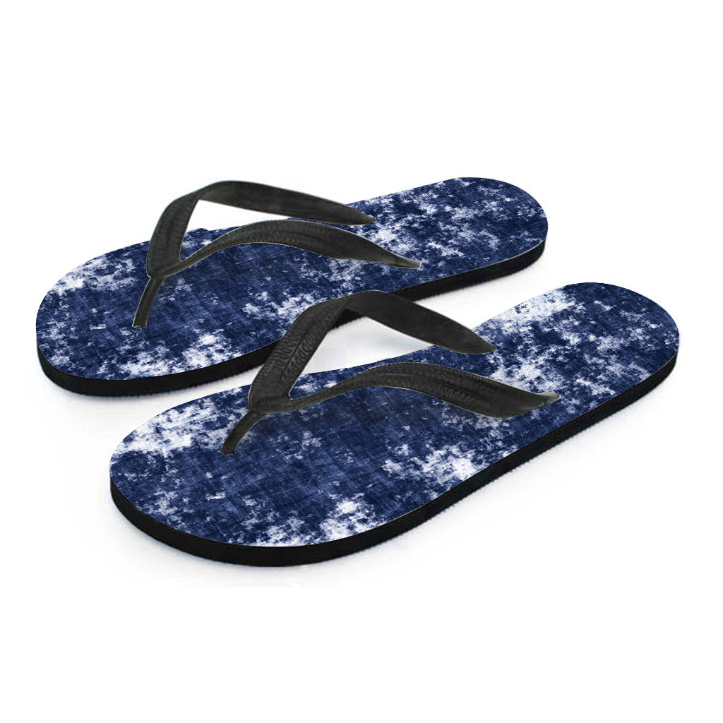 Blue and White Tie Dye Hawaiian Flip Flops for Stylish Island Vibes - 2