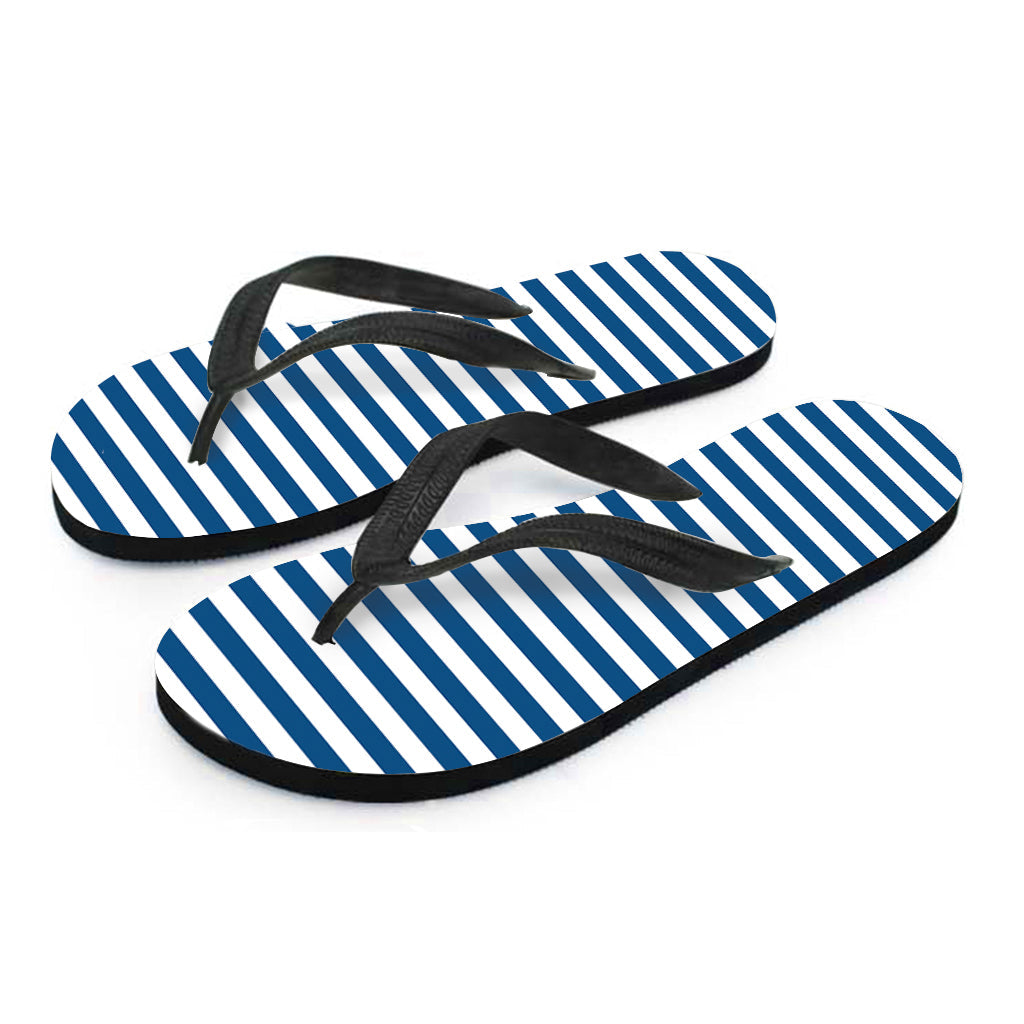 Get groovy with our Blue and White Striped Pattern Flip Flops - perfect for the hippie at heart! - 2