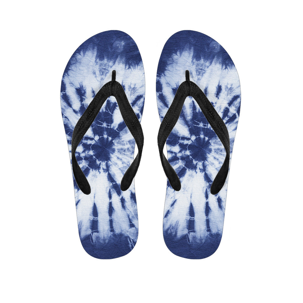 Blue and White Tie-Dye Hawaiian Flip Flops: Embrace the Aloha Spirit! - 1