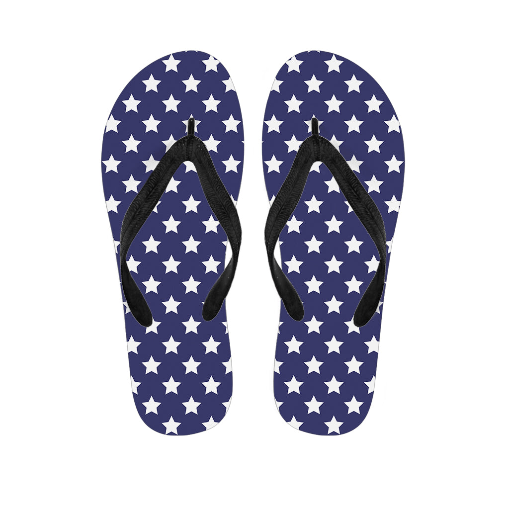 Hawaiian Starry Vibes: Blue and White USA Star Pattern Print Flip Flops and Matching Outfit - 1