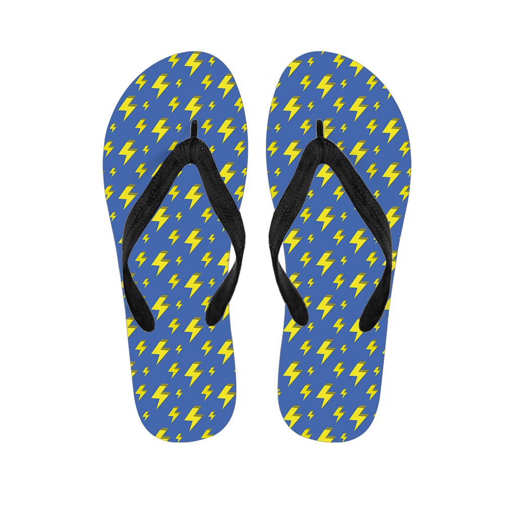 Blue and Yellow Lightning Hawaiian Flip Flops: Perfect Pair for Your Hawaiian Outfit - 1