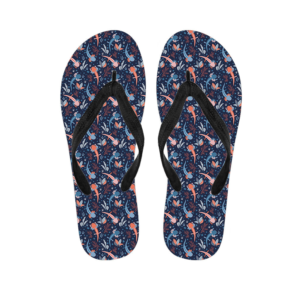 Blue Axolotl Hawaiian Style Flip Flops: The Perfect Addition to Your Tropical Outfit - 1