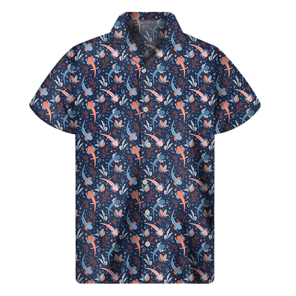 Blue Axolotl Hawaiian Aloha Shirt - 1