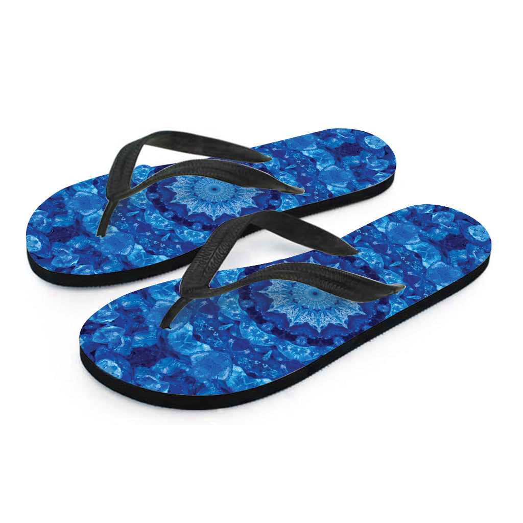 Blue Crystal Kaleidoscope Hawaiian Flip Flop – Bring the Aloha Vibes to Your Outfit! - 2