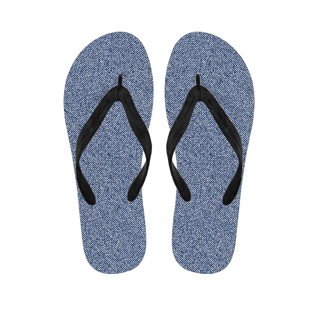 Blue Denim Jeans Pattern Hawaiian Flip Flops - Step into Island Style! - 1