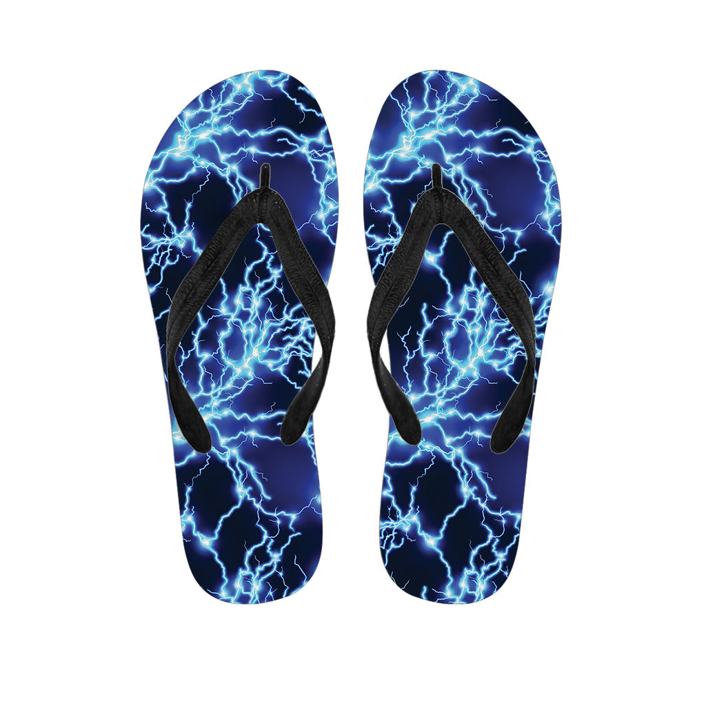 Electric Blue Lightning Hawaiian Flip Flops: The Perfect Addition to Your Island Outfit - 1