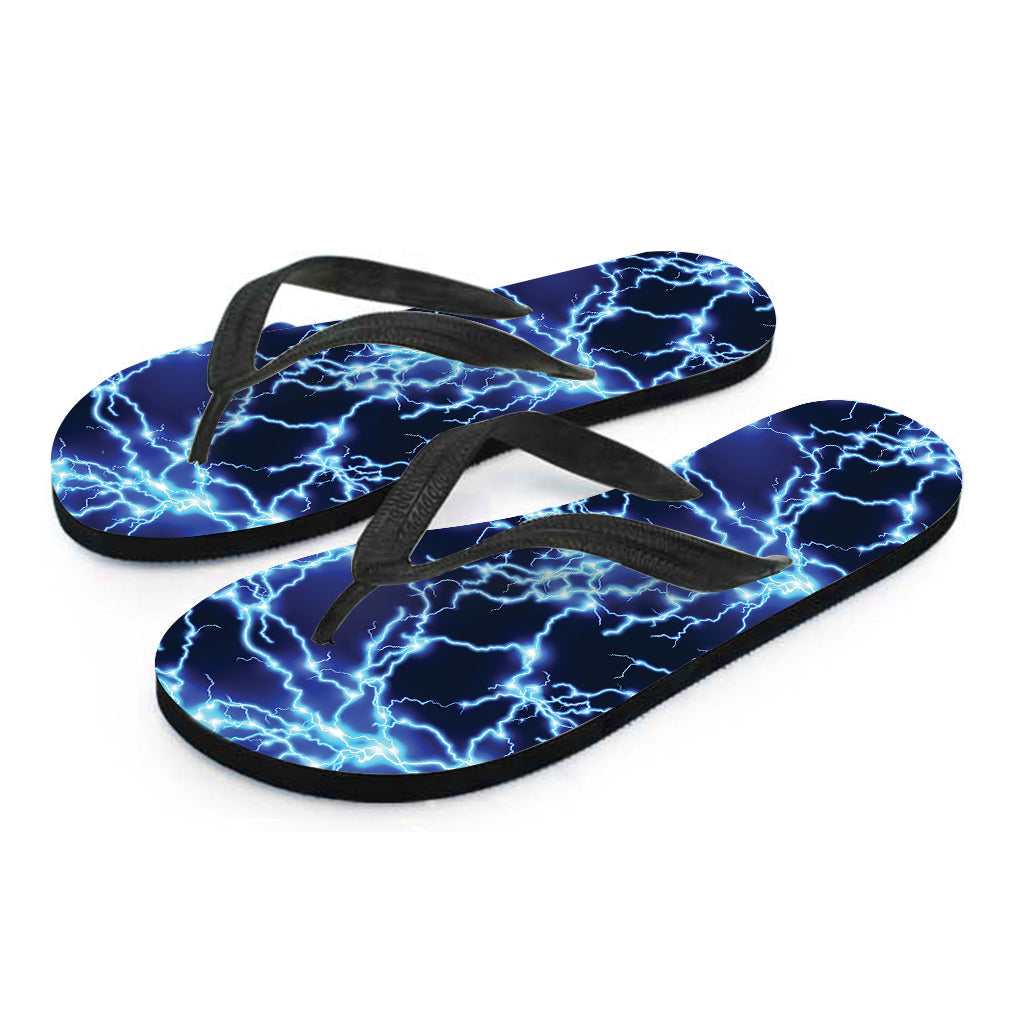 Electric Blue Lightning Hawaiian Flip Flops: The Perfect Addition to Your Island Outfit - 2
