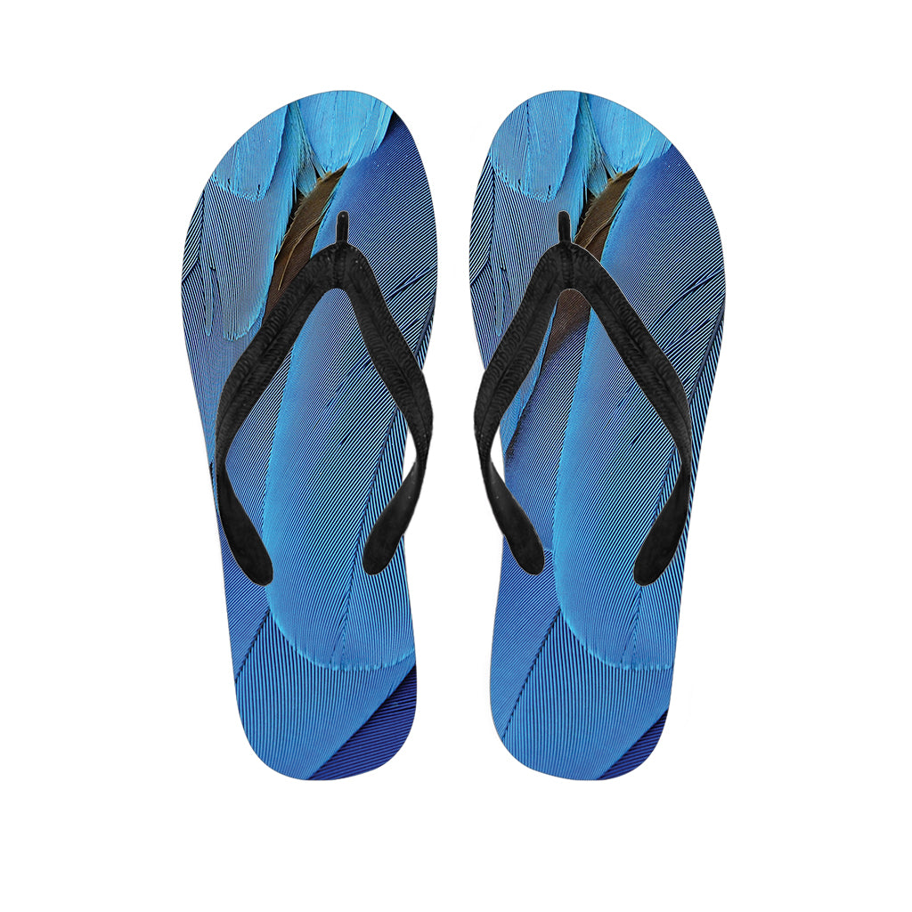 Blue Feather Print Flip Flops: Embrace Your Inner Hippie - 1