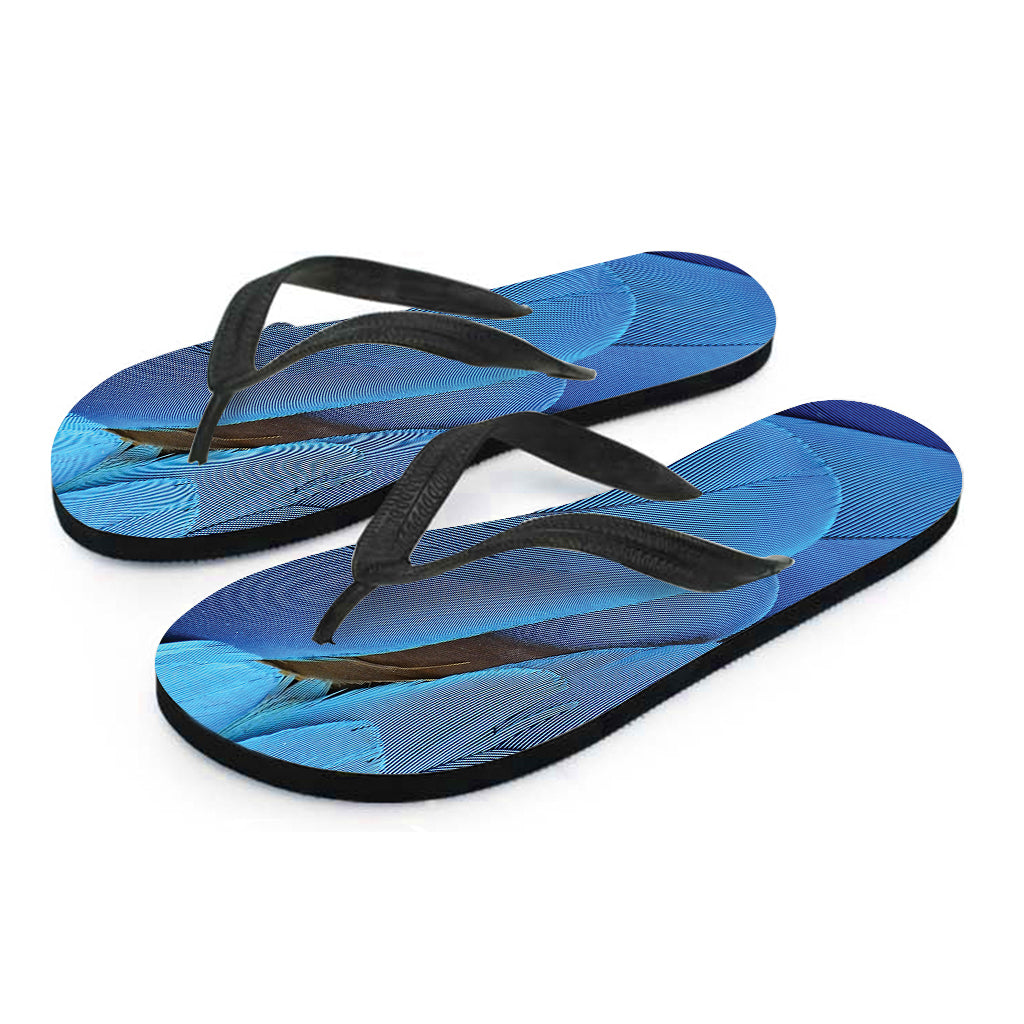 Blue Feather Print Flip Flops: Embrace Your Inner Hippie - 2