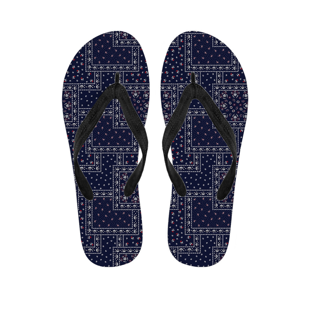 Blue Floral Patchwork Hawaiian Flip Flops: The Perfect Pairing for Your Island Attire - 1