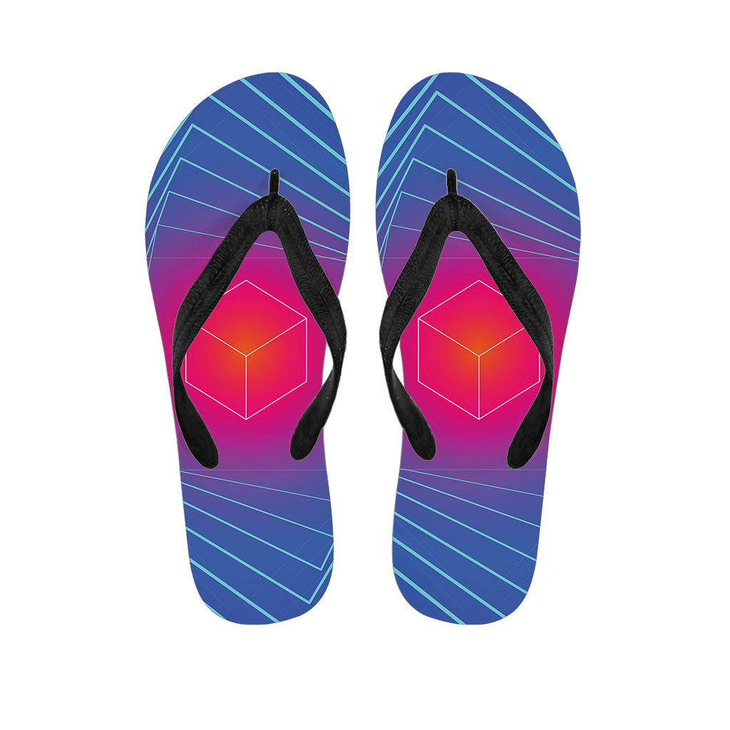 Blue Geometric Hawaiian Bliss Flip Flops: Elevate Your Outfit with Island Style - 1