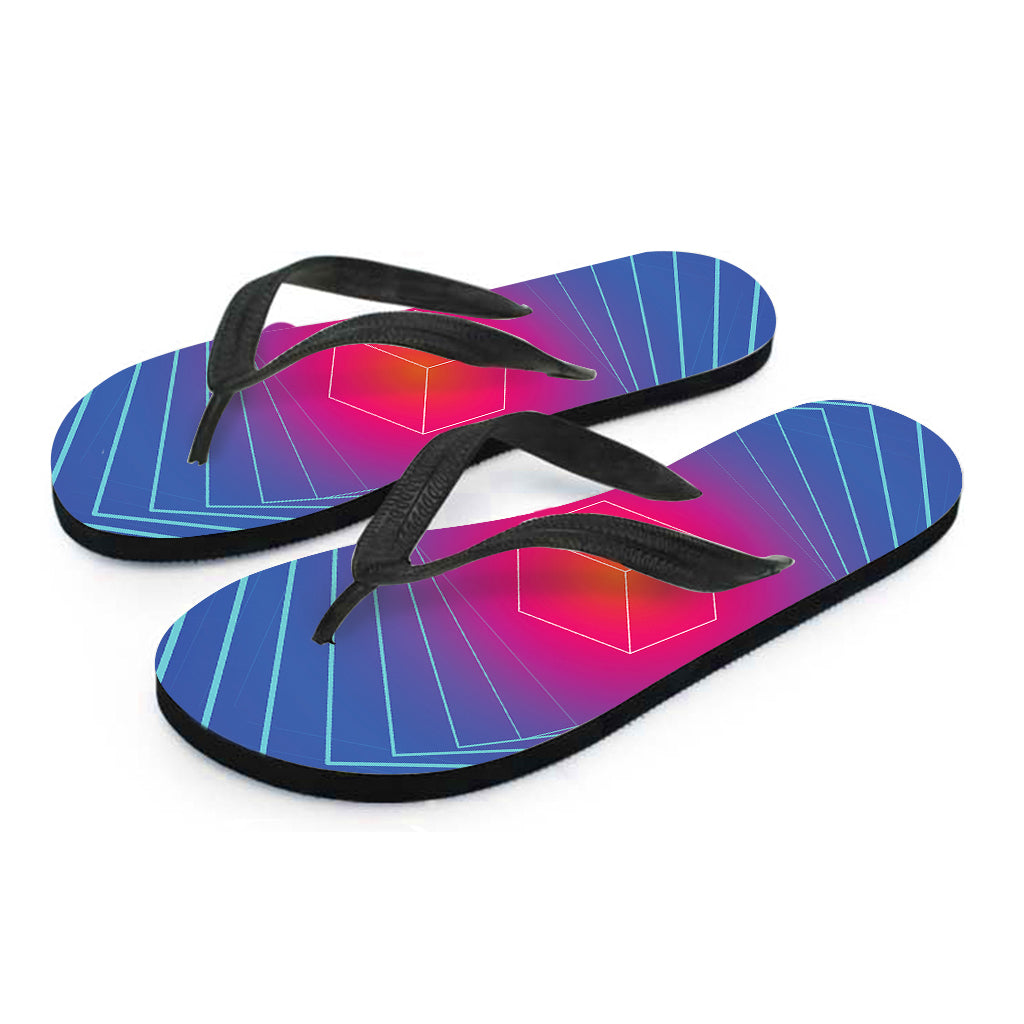 Blue Geometric Hawaiian Bliss Flip Flops: Elevate Your Outfit with Island Style - 2