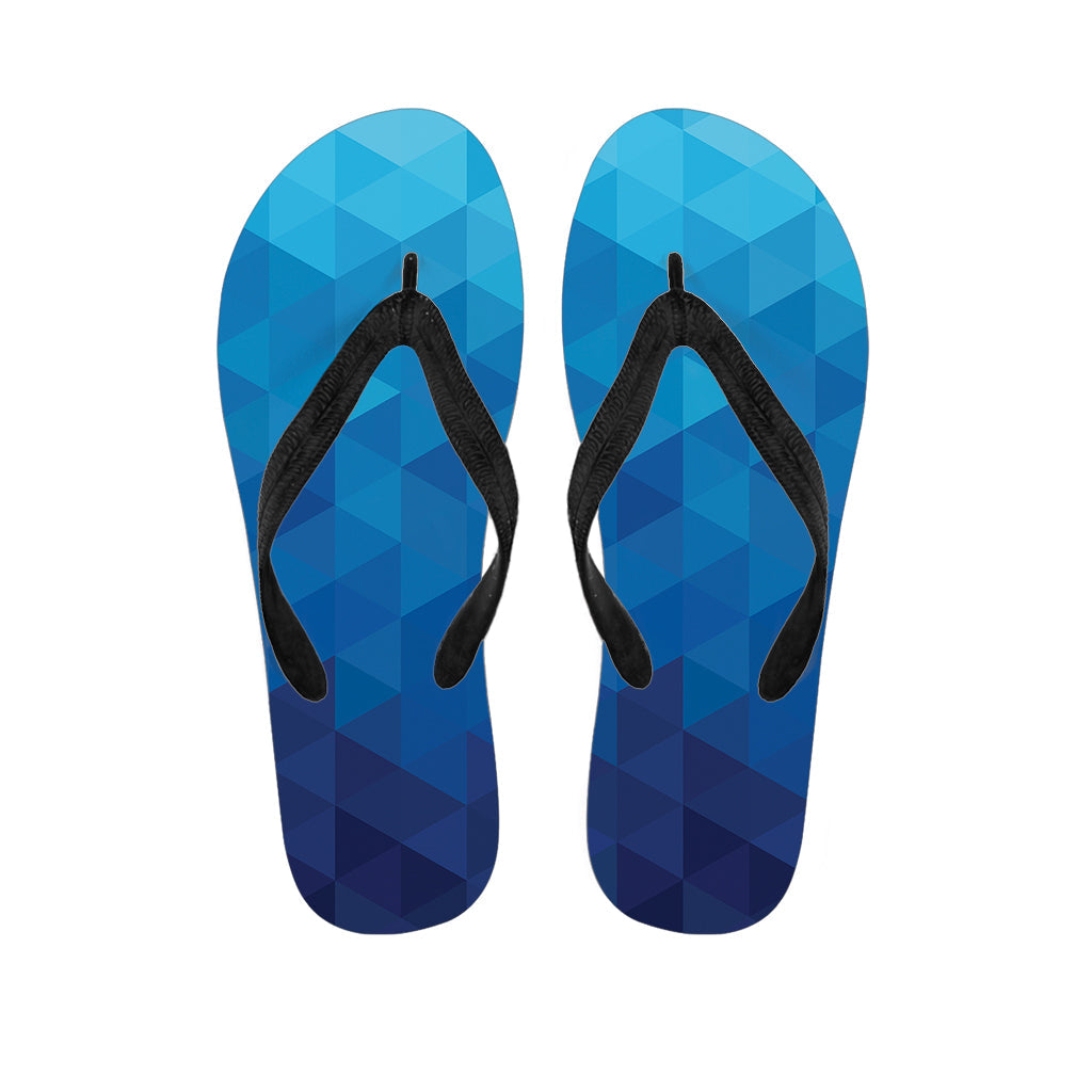 Blue Geometric Triangle Pattern Hawaiian Flip Flops: The Perfect Addition to Your Island Outfit - 1