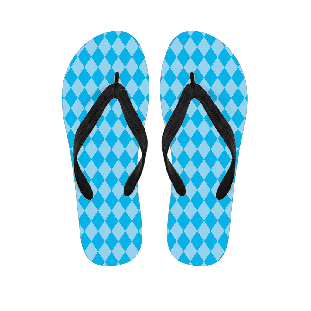 Blue Harlequin Pattern Hawaiian Flip Flops: Step Out in Island Style - 1