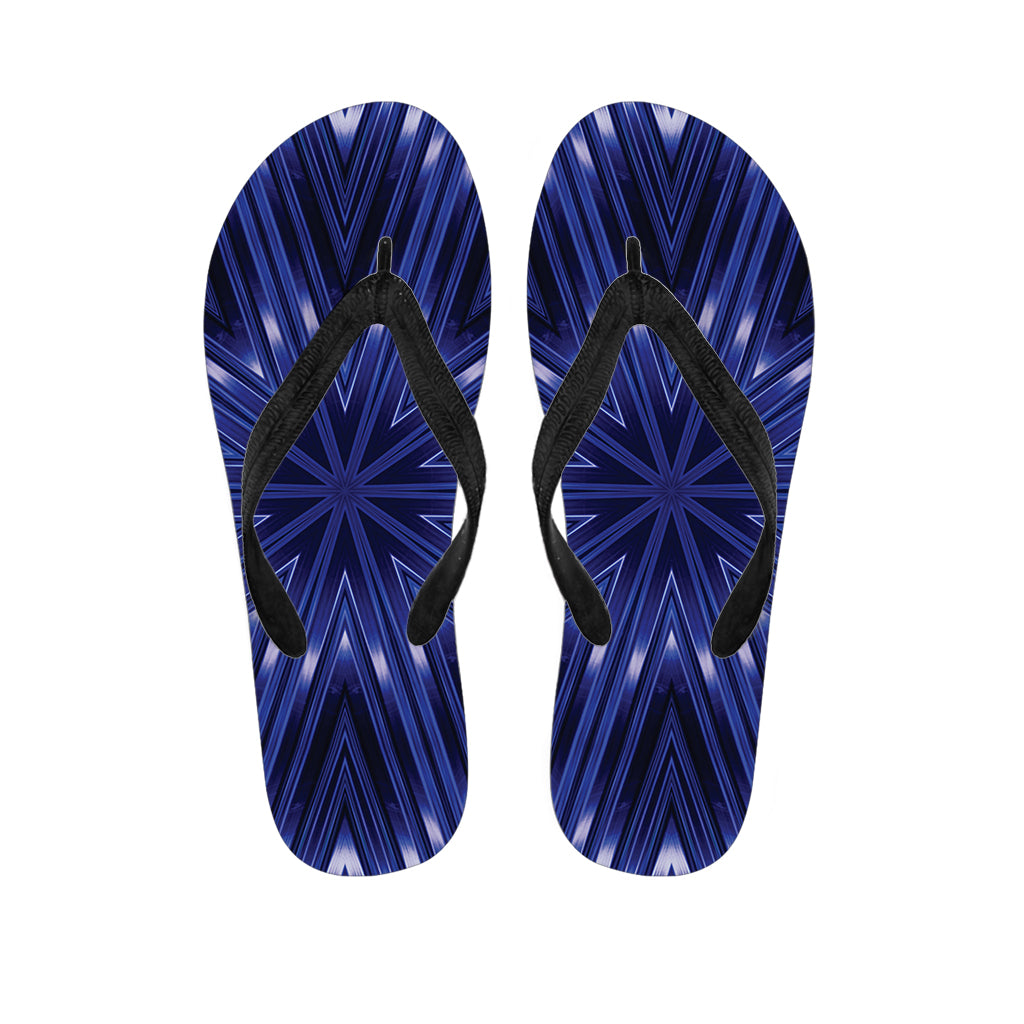 Blue Kaleidoscope Print Hawaiian Flip Flops: Perfect for Your Island Outfit - 1