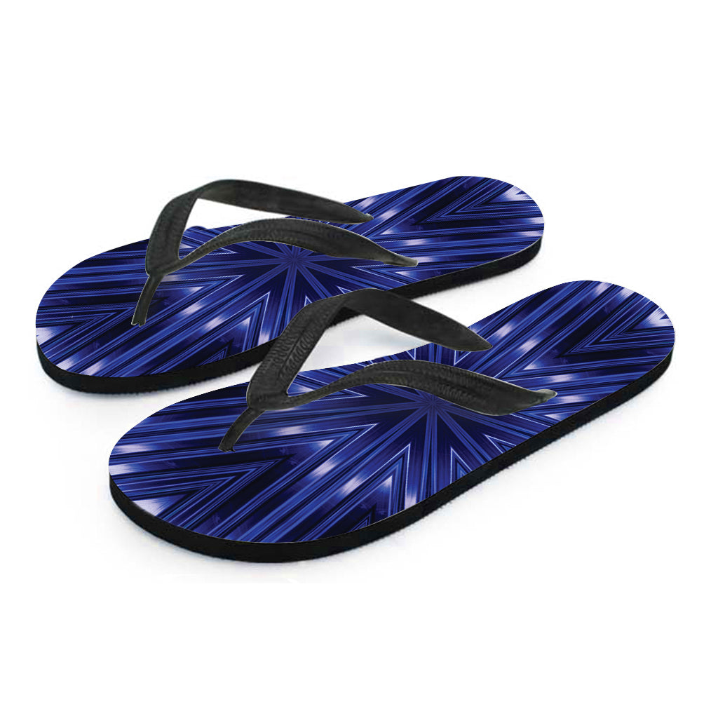 Blue Kaleidoscope Print Hawaiian Flip Flops: Perfect for Your Island Outfit - 2