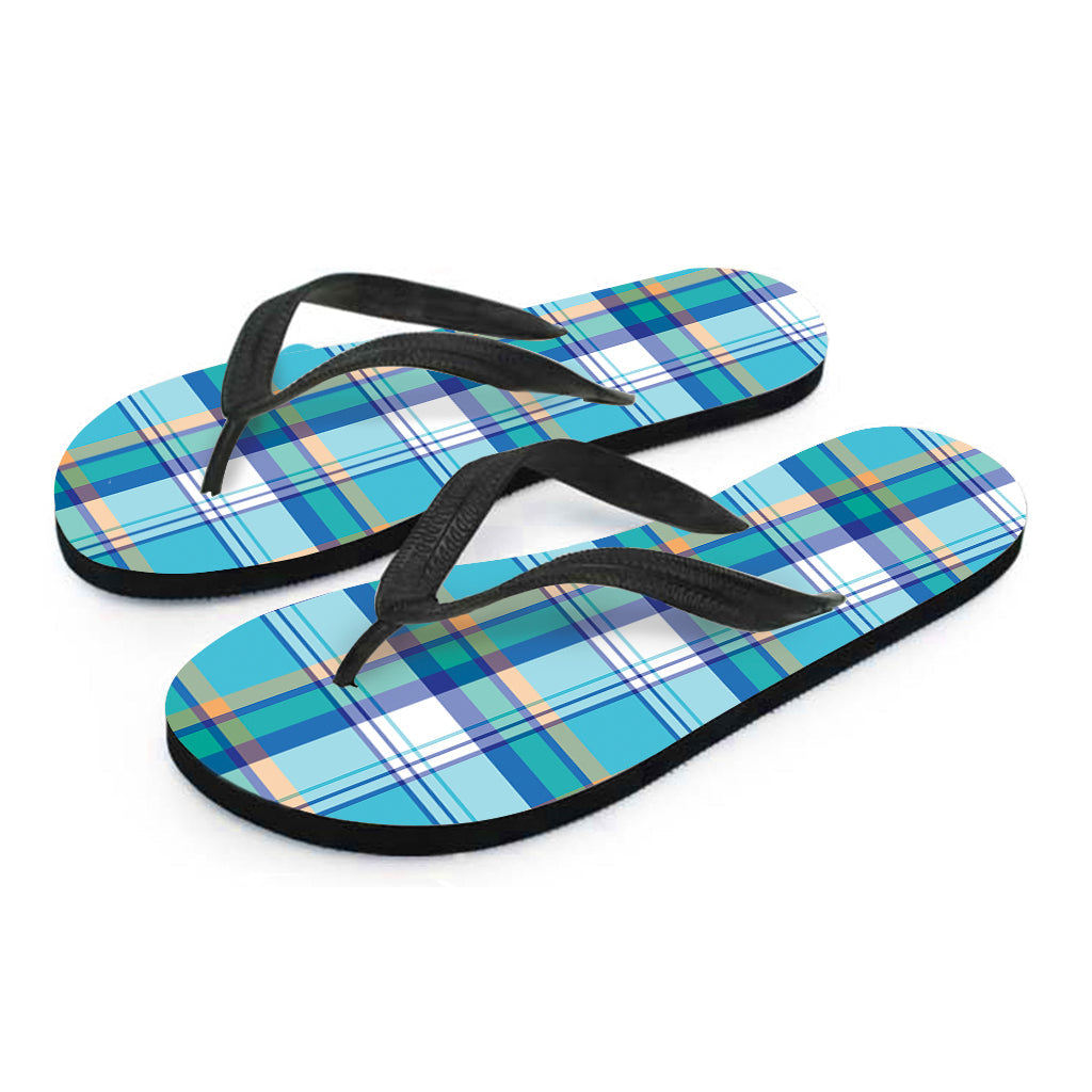 Blue Madras Pattern Hawaiian Flip Flops: Complete Your Island Look! - 2