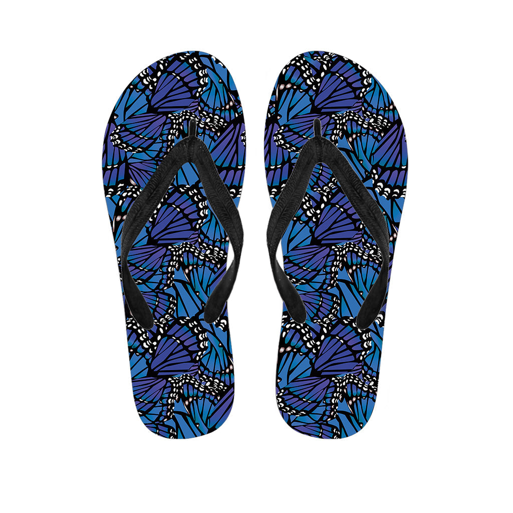 Blue Monarch Butterfly Wings Hawaiian Flip Flops - Stylish Island Footwear for Your Tropical Outfit - 1