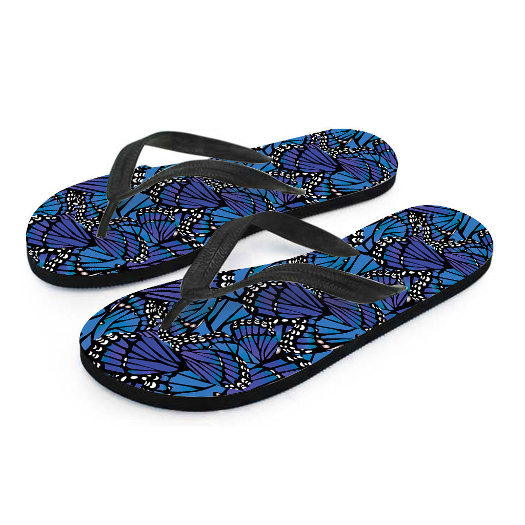 Blue Monarch Butterfly Wings Hawaiian Flip Flops - Stylish Island Footwear for Your Tropical Outfit - 2