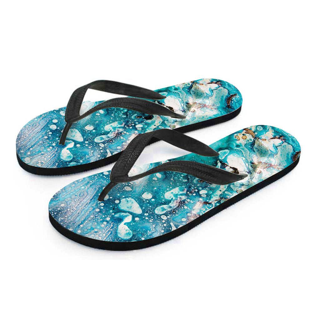 Blue Ocean Acid Melt Hawaiian Flip Flops: Complement Your Tropical Outfit in Style - 2