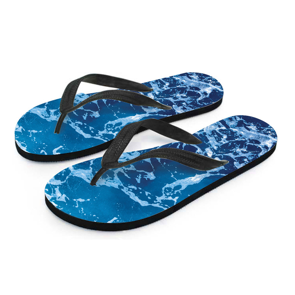 Blue Ocean Print Hawaiian Flip Flops: The Perfect Addition to Your Hawaiian Outfit - 2