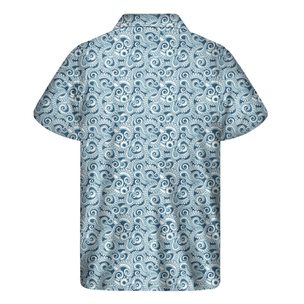Blue Octopus Hawaiian Short Sleeve Shirt - 2
