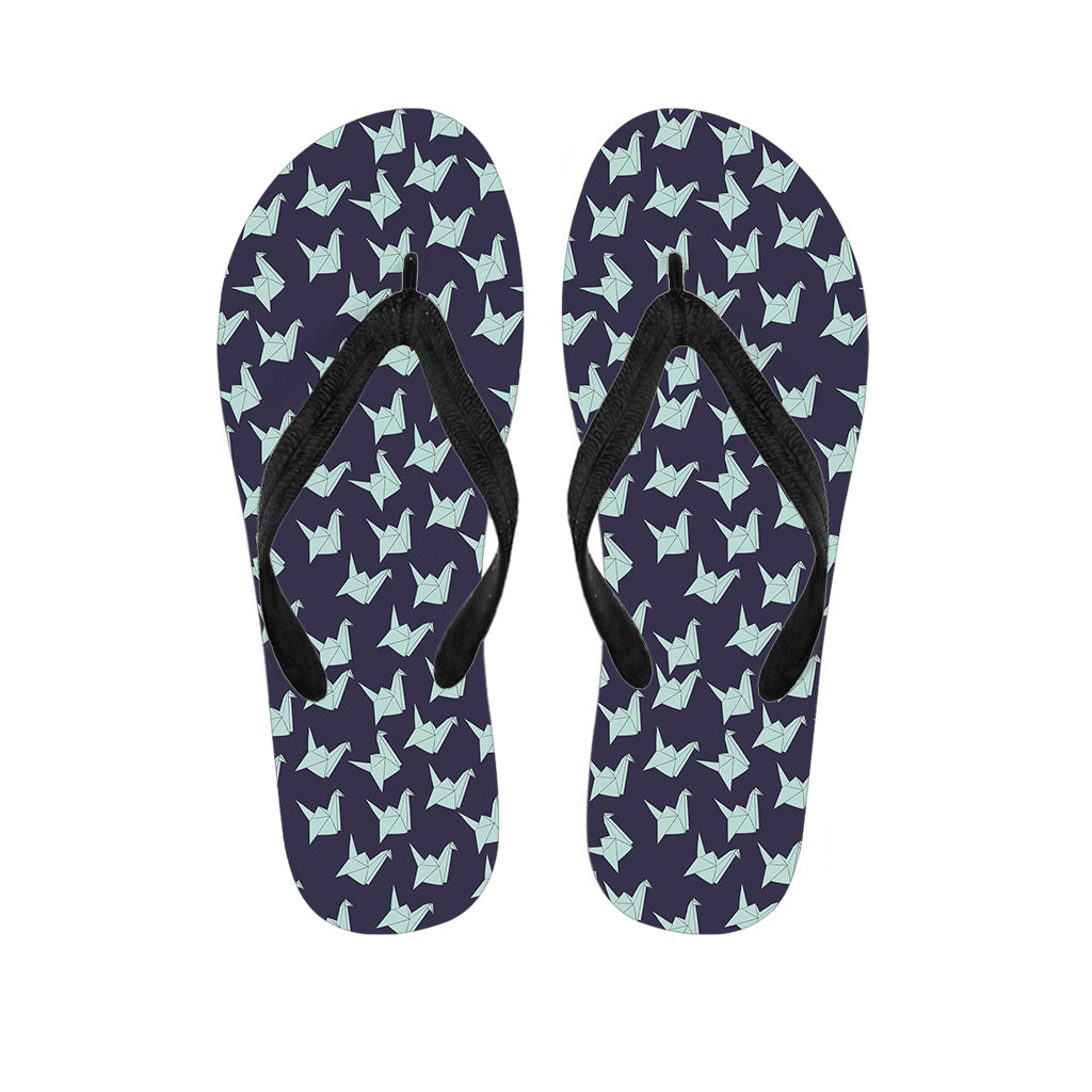 Blue Origami Crane Pattern Hawaiian Flip Flops: Complete Your Tropical Look! - 1
