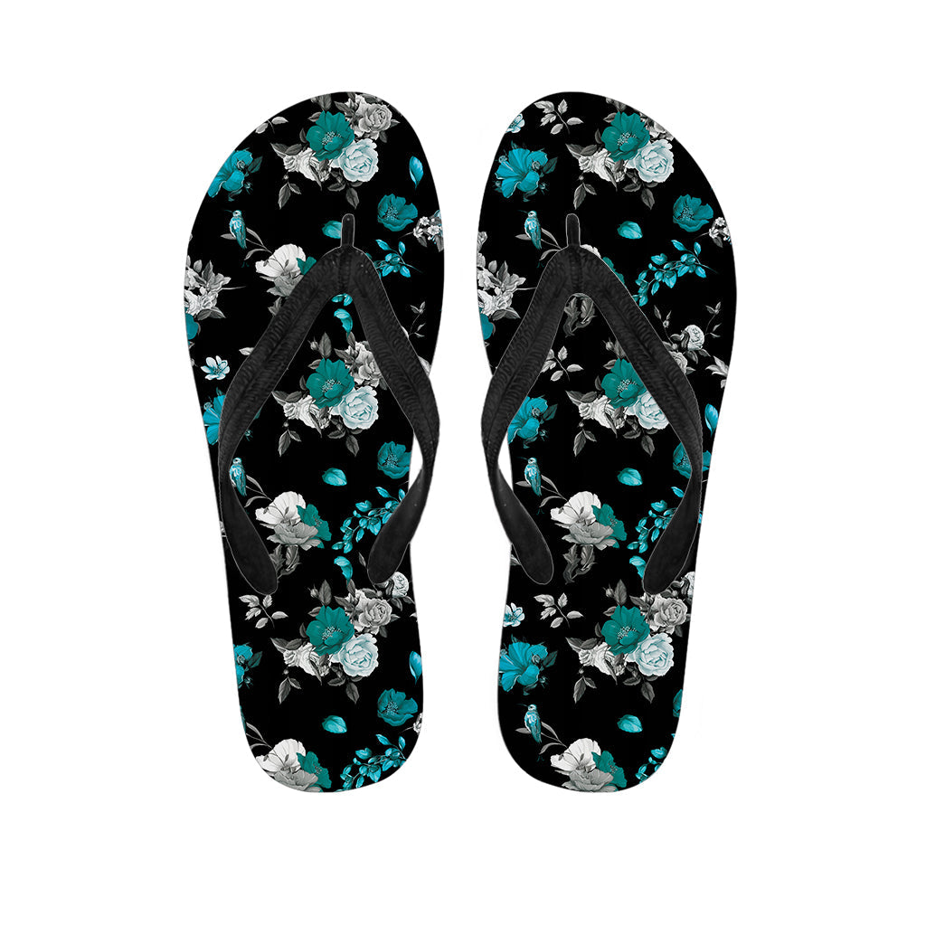 Blue Peony and Grey Rose Hawaiian Flip Flops for the Ultimate Island Style - 1