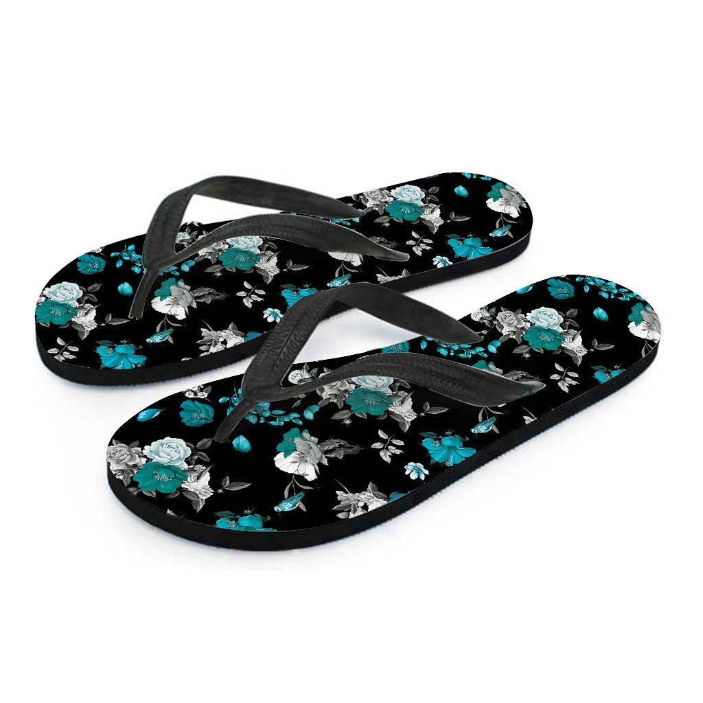 Blue Peony and Grey Rose Hawaiian Flip Flops for the Ultimate Island Style - 2