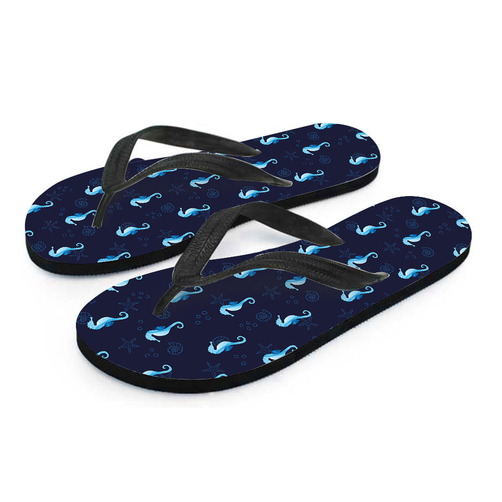 Blue Seahorse Paradise: Hawaiian Outfit with Matching Flip Flops - 2