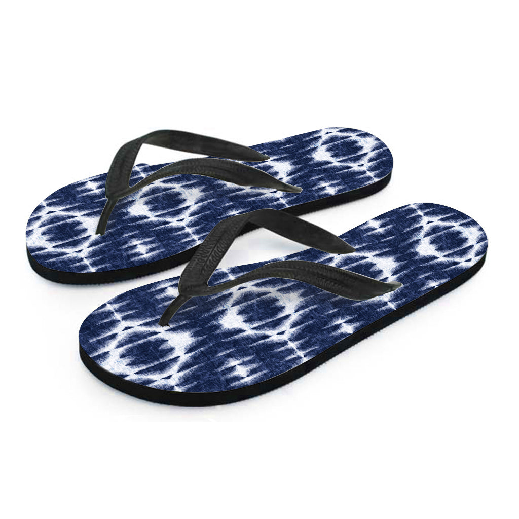 Blue Shibori Print Hawaiian Flip Flops: The Perfect Accessory for Your Island Outfit - 2
