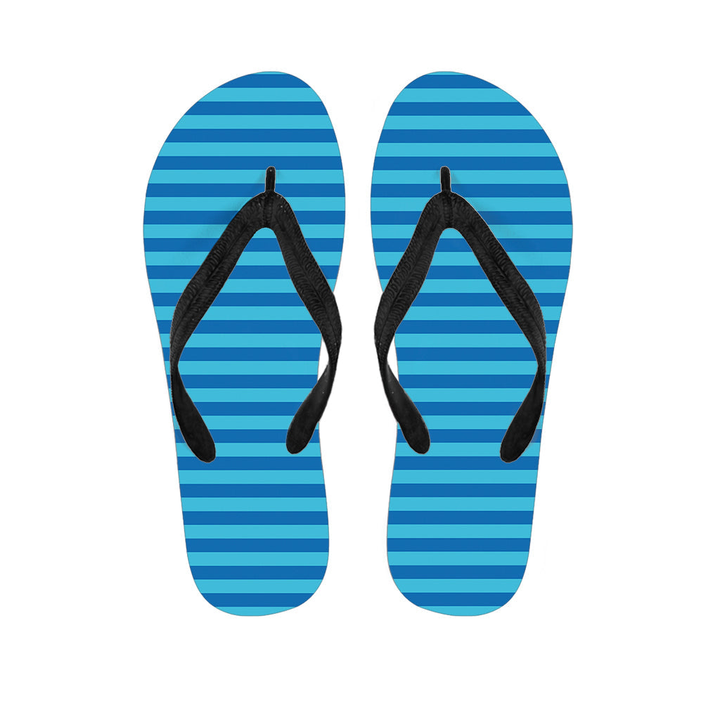 Blue Striped Hawaiian Print Flip Flops: Perfect for Your Island Outfit - 1