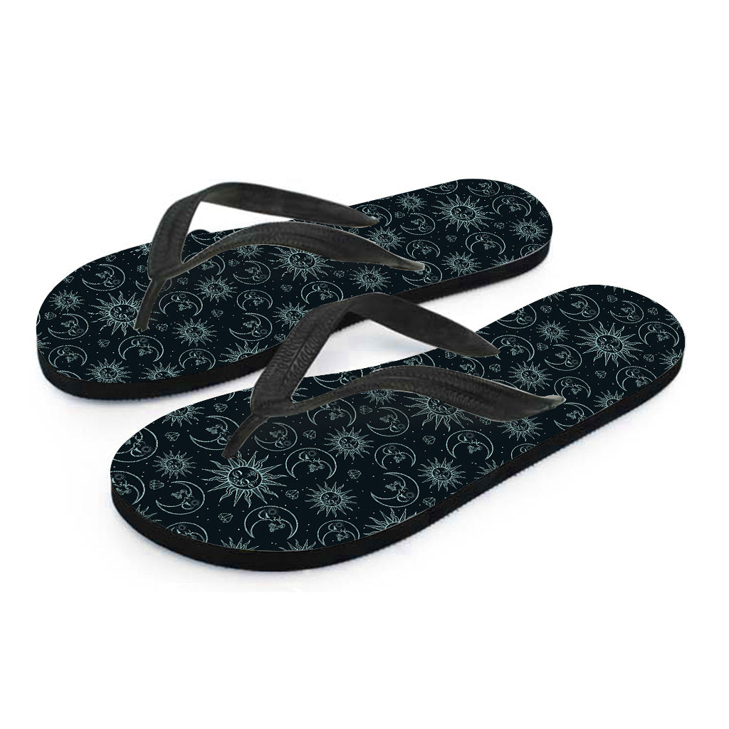 Blue Sun and Moon Pattern Hawaiian Flip Flops: Complete Your Island Outfit - 2