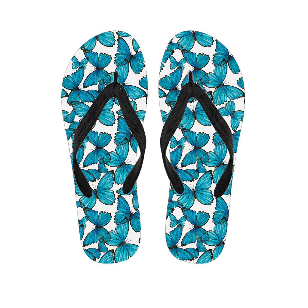Blue Watercolor Butterfly Hawaiian Flip Flops - 1