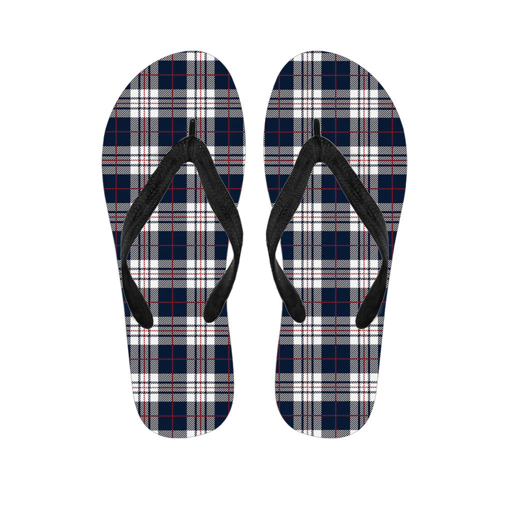 Blue, White, and Red Tartan Hawaiian Flip Flops: Perfect for Your Island Outfit - 1