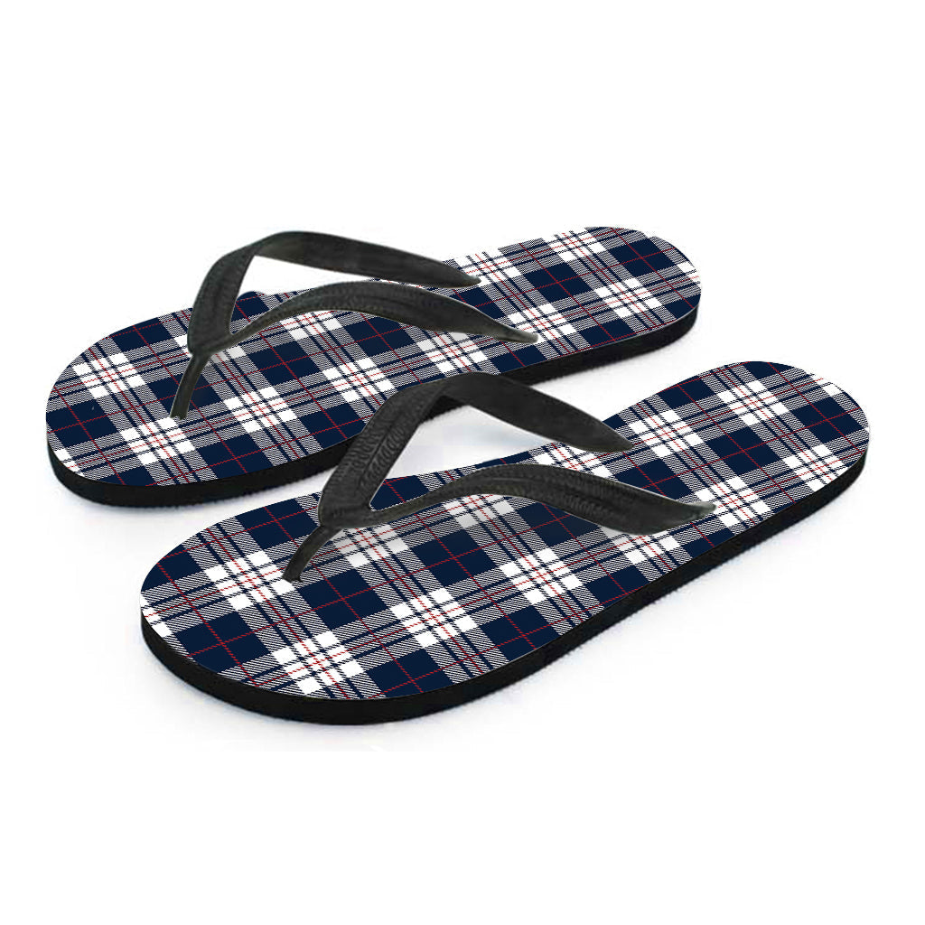 Blue, White, and Red Tartan Hawaiian Flip Flops: Perfect for Your Island Outfit - 2