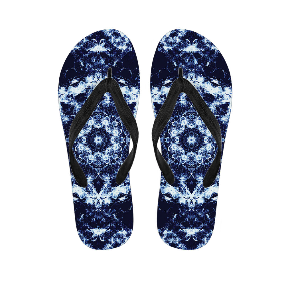 Blue Winter Mandala Print Hawaiian Flip Flops: Embrace Island Style - 1
