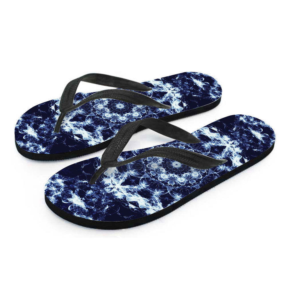 Blue Winter Mandala Print Hawaiian Flip Flops: Embrace Island Style - 2