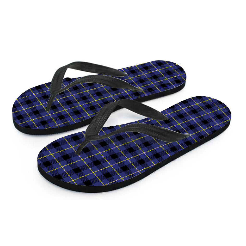 Blue, Yellow, and Black Plaid Hawaiian Flip Flops: The Perfect Island Vibe - 2