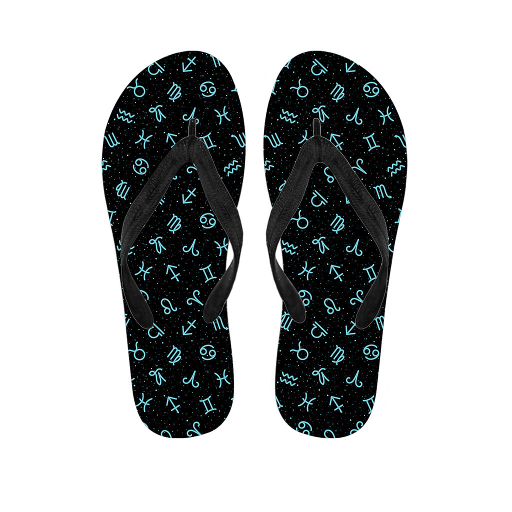 Blue Zodiac Symbols Hawaiian Flip Flops: The Perfect Pair for Your Hawaiian Outfit - 1