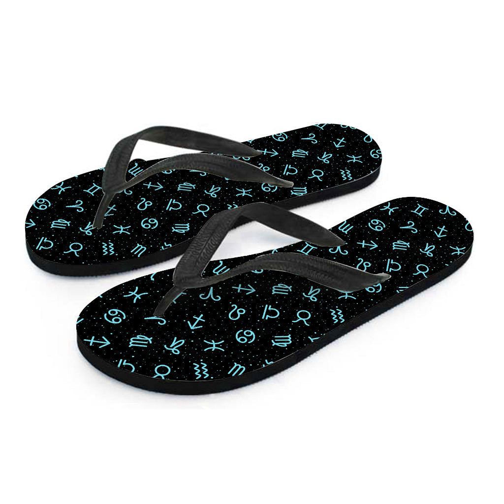 Blue Zodiac Symbols Hawaiian Flip Flops: The Perfect Pair for Your Hawaiian Outfit - 2