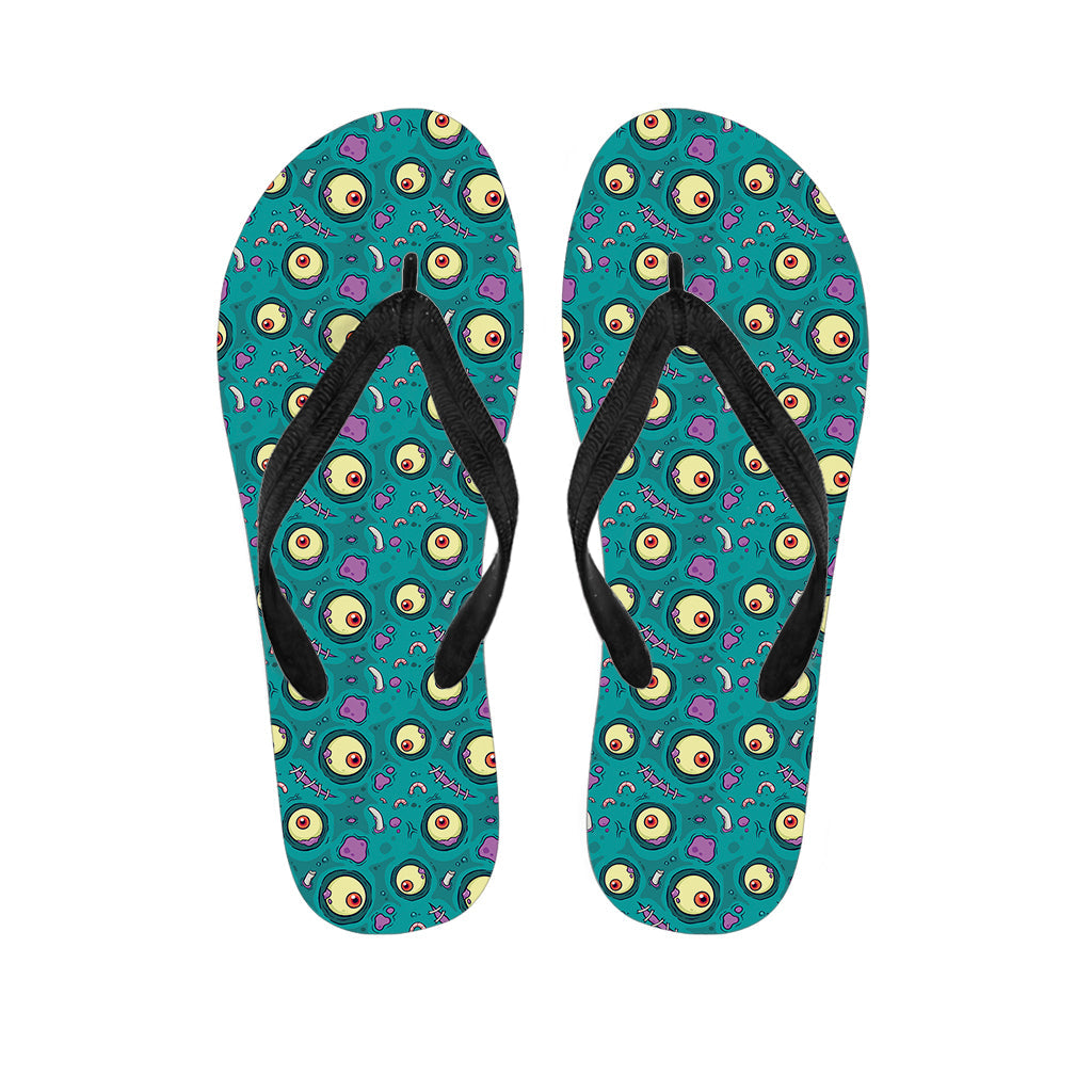 Blue Zombie Pattern Hawaiian Flip Flops: Complete your Island Outfit! - 1