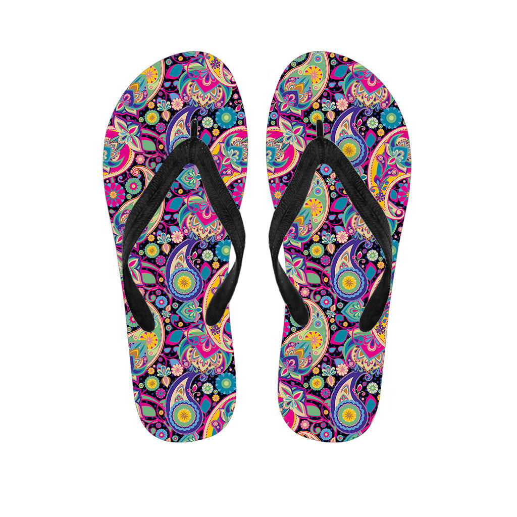 Paisley Paradise: Embrace the Bohemian Vibes with These Stylish Hippie Flip Flops - 1