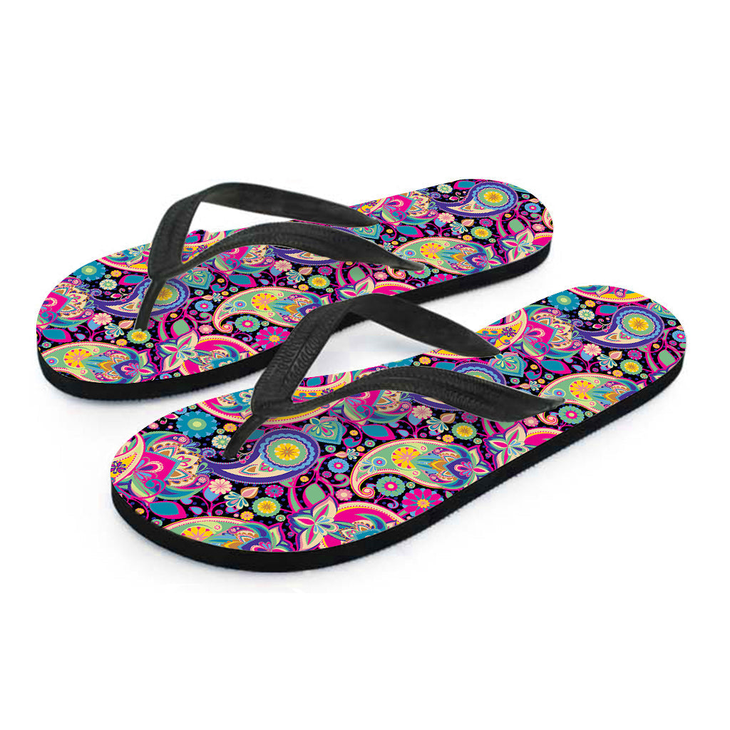 Paisley Paradise: Embrace the Bohemian Vibes with These Stylish Hippie Flip Flops - 2